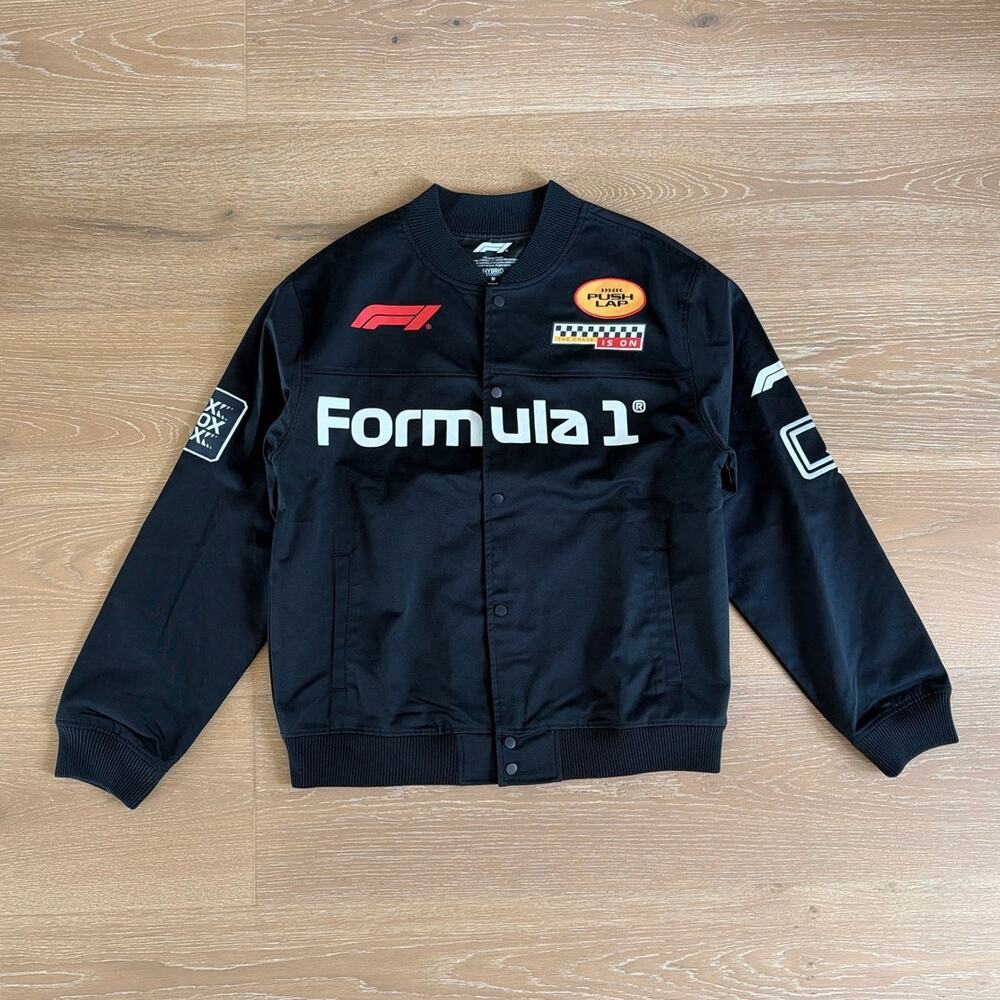 Aeropostale F1 Racing Men's Bomber Jacket Size M Black